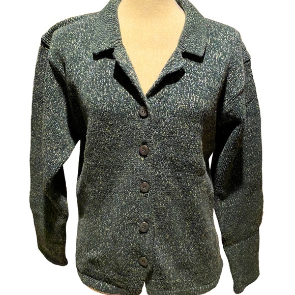 L.L. Bean Button Up Sweater Jacket Size Medium - Picture 2 of 7